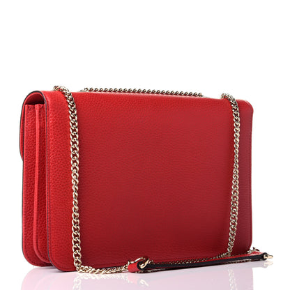 Gucci Dollar Calfskin Interlocking G Shoulder Bag Red 3 of 8