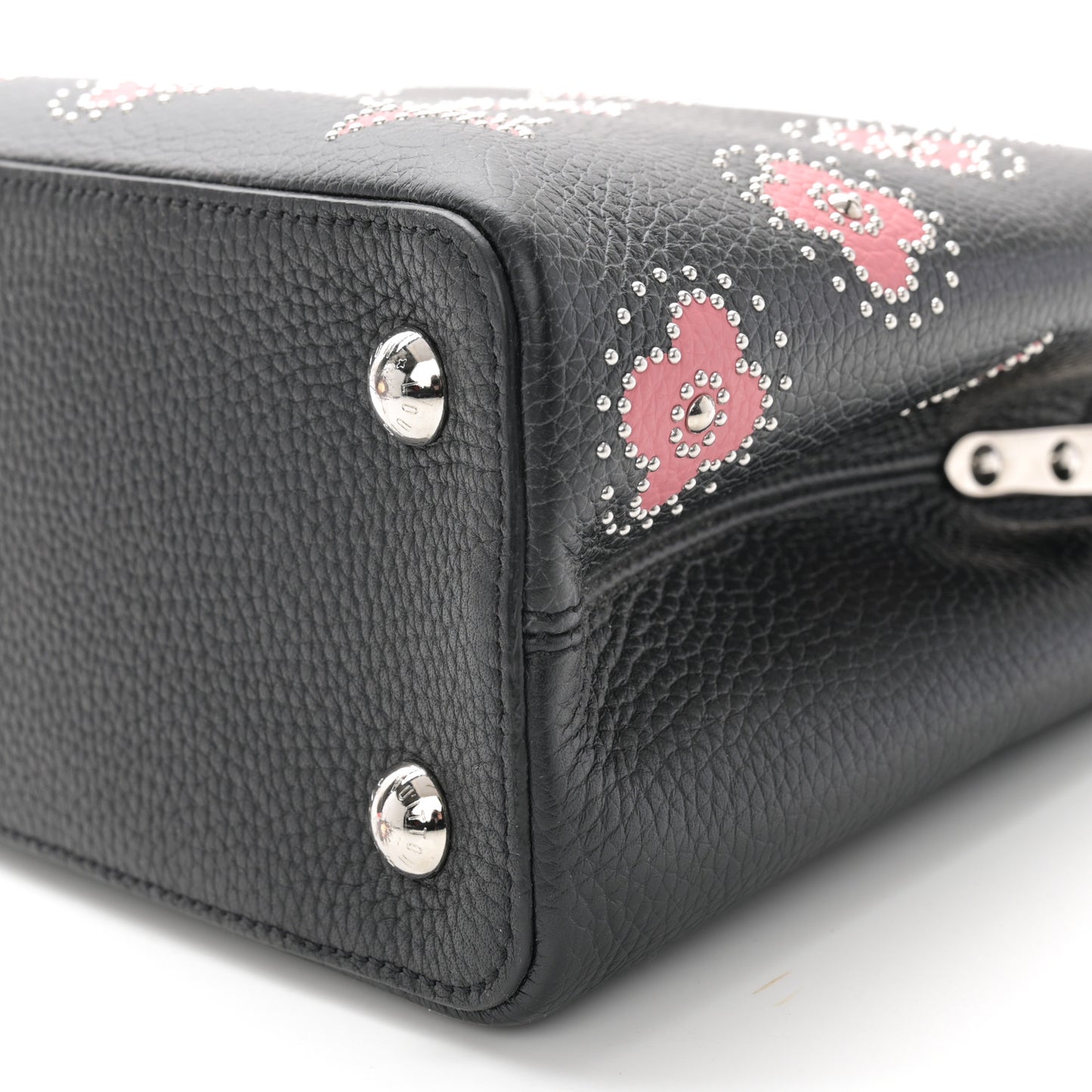 LOUIS VUITTON Taurillon Flowers Capucines PM Black