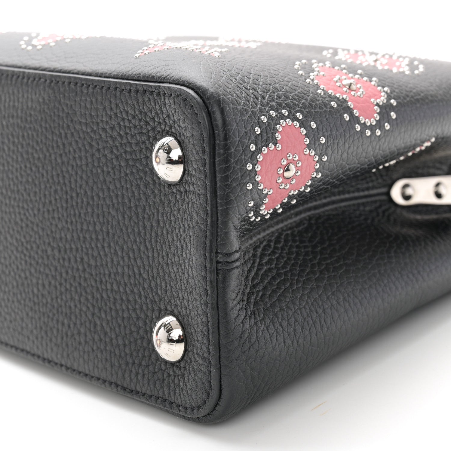 Louis Vuitton LOUIS VUITTON Taurillon Flowers Capucines PM Black 9 of 9