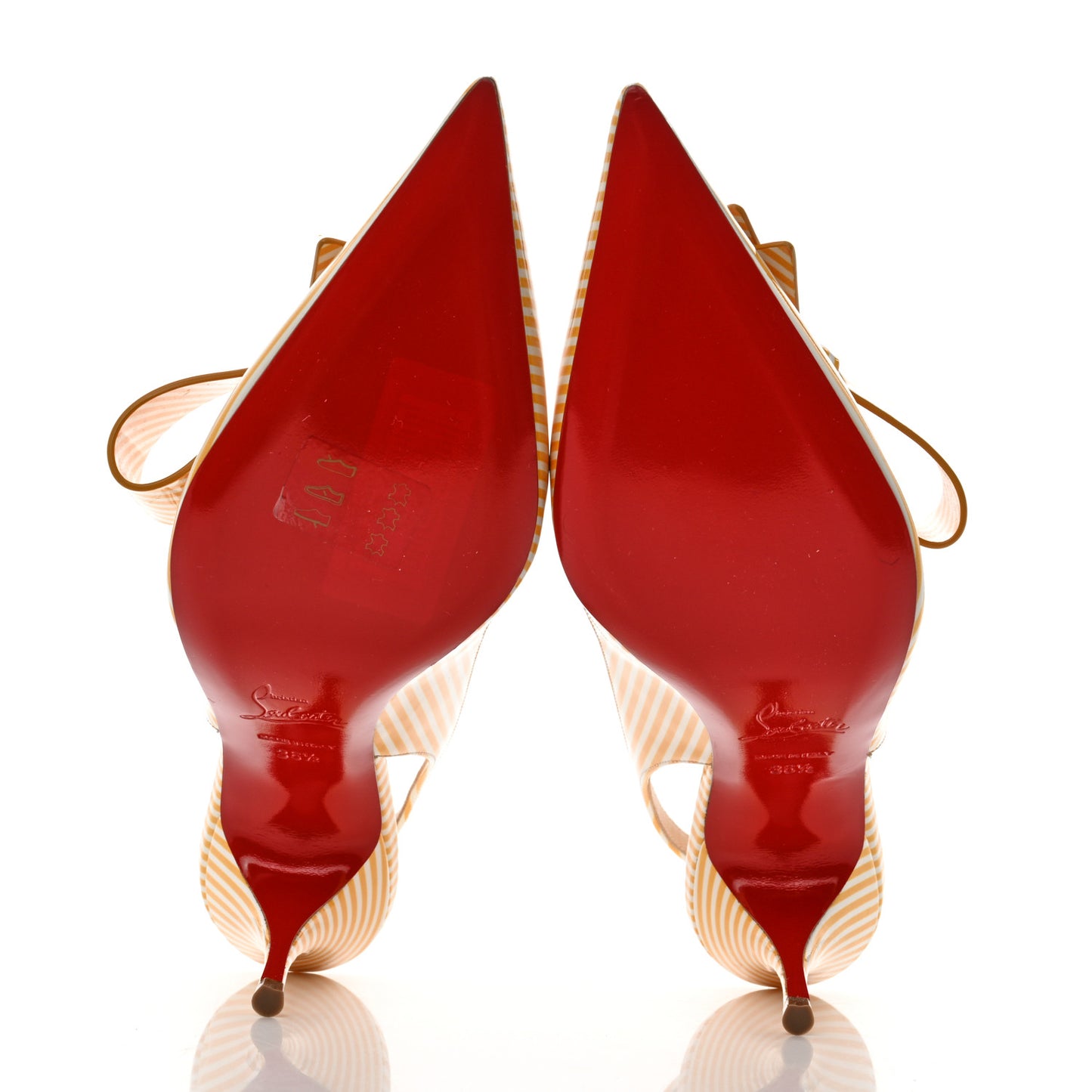 Patent Stripes Clare Nodo 80 Pumps 36.5 Banana White