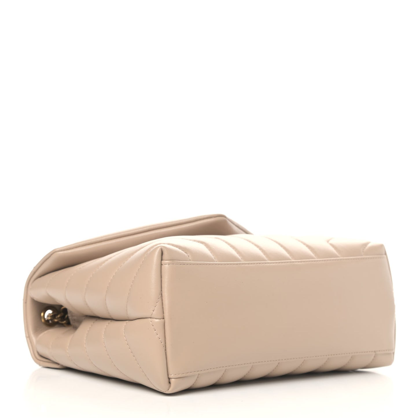 Calfskin Y Quilted Monogram Small Loulou Chain Satchel Dark Beige