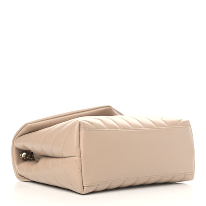 Saint Laurent Calfskin Y Quilted Monogram Small Loulou Chain Satchel Dark Beige 3 of 4