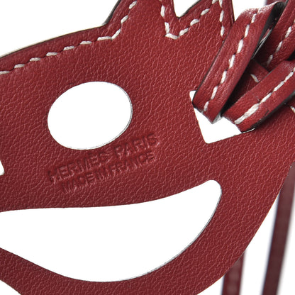 Hermes Swift Paddock Cheval Horse Bag Charm Rouge Grenat 3 of 4
