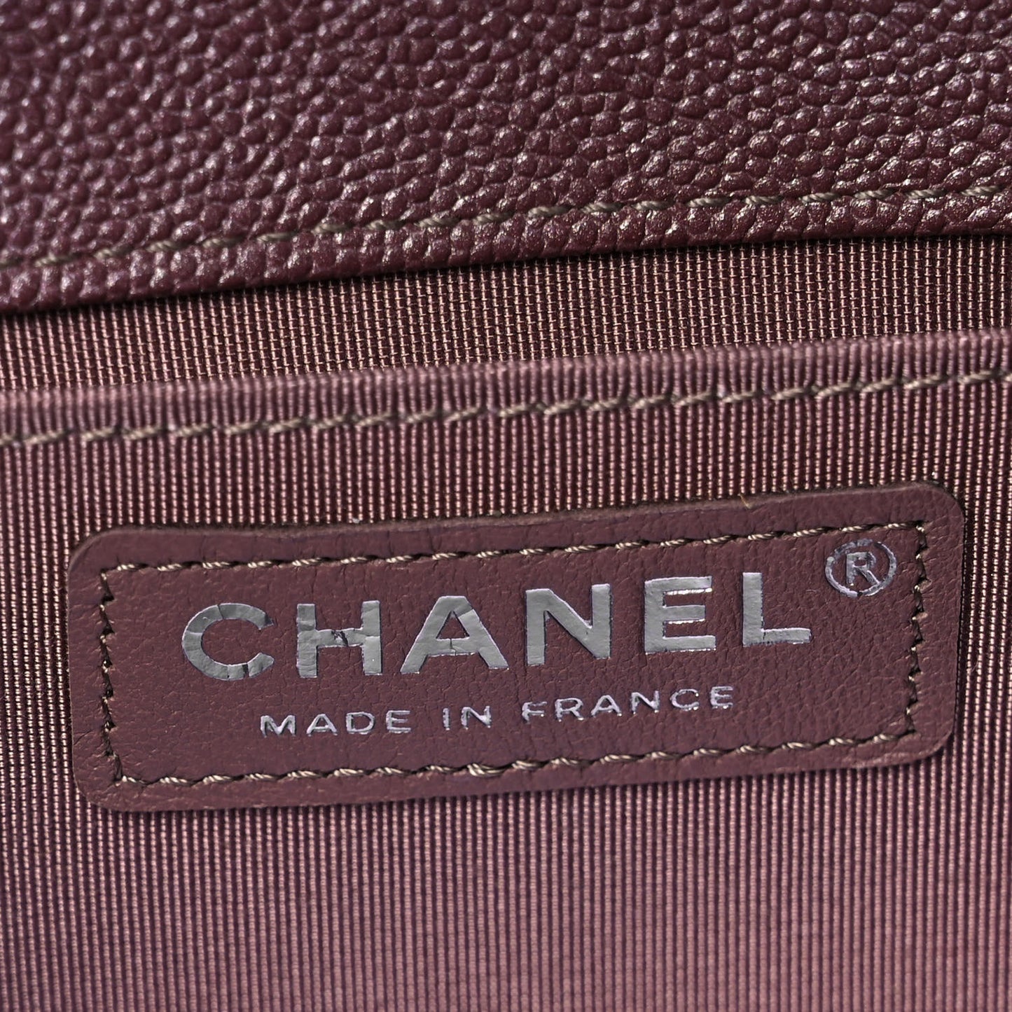 Metallic Caviar Chevron Quilted Medium Boy Flap Dark Pink