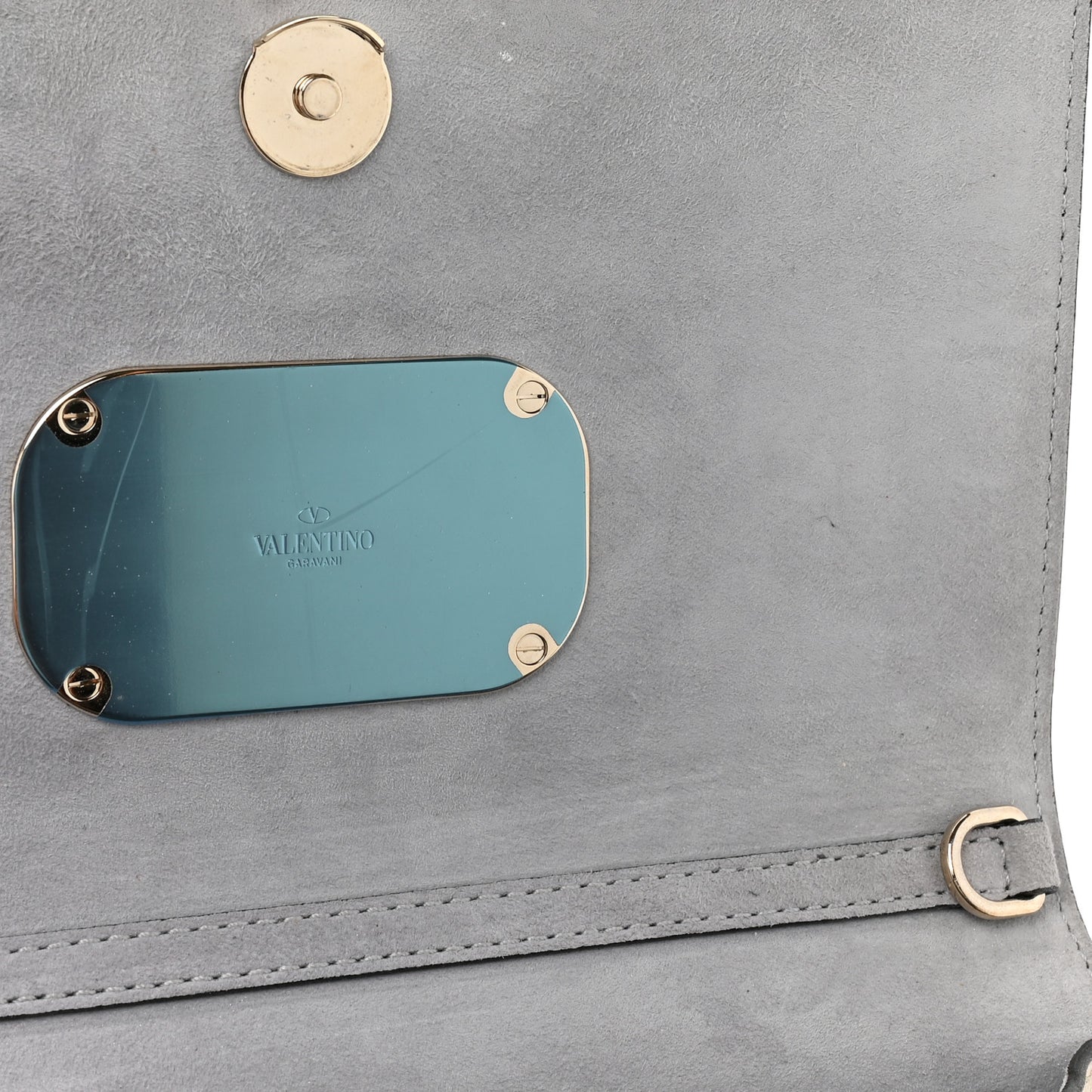 VALENTINO GARAVANI Metallic Nappa Small VCase Bag Platinum