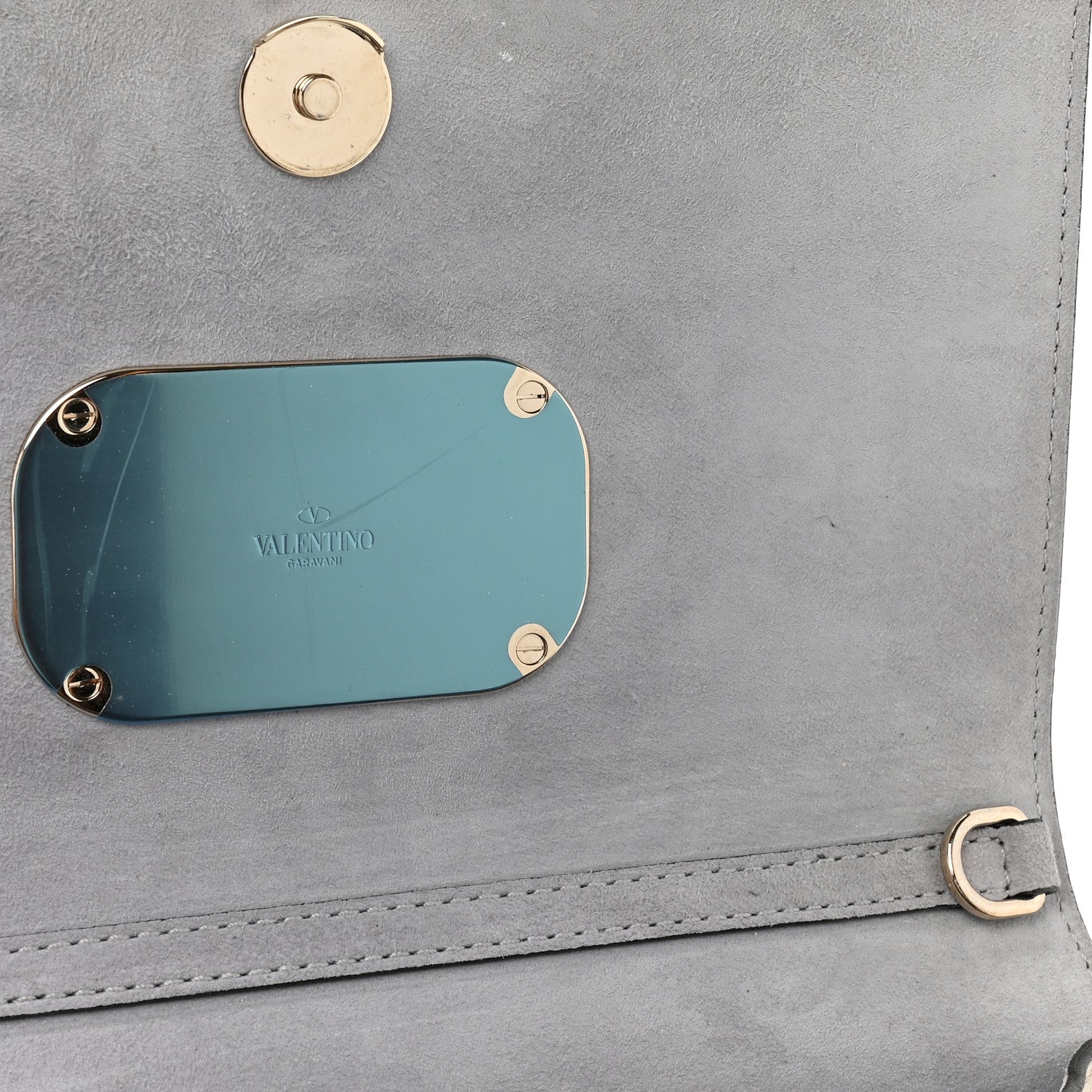Valentino Garavani VALENTINO GARAVANI Metallic Nappa Small VCase Bag Platinum 10 of 12