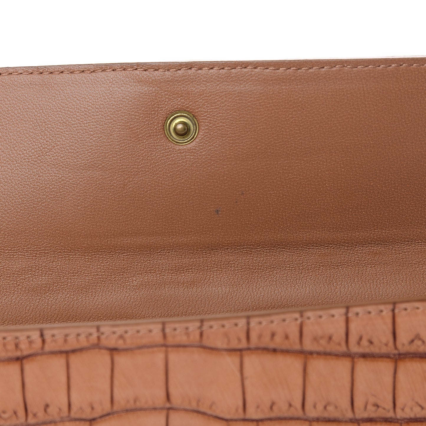 Crocodile Intrecciato Continental Wallet Light Brown
