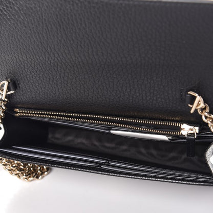 Gucci Dollar Calfskin Interlocking G Chain Wallet Black 5 of 8