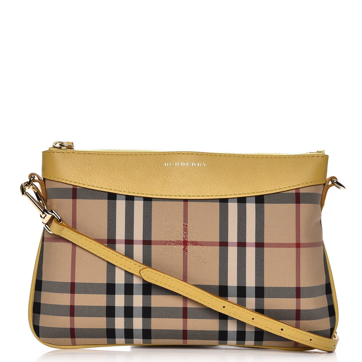 Horseferry Check Peyton Crossbody Clutch Bag Yellow