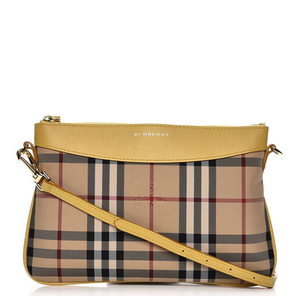 Burberry Horseferry Check Peyton Crossbody Clutch Bag Yellow 1 of 9