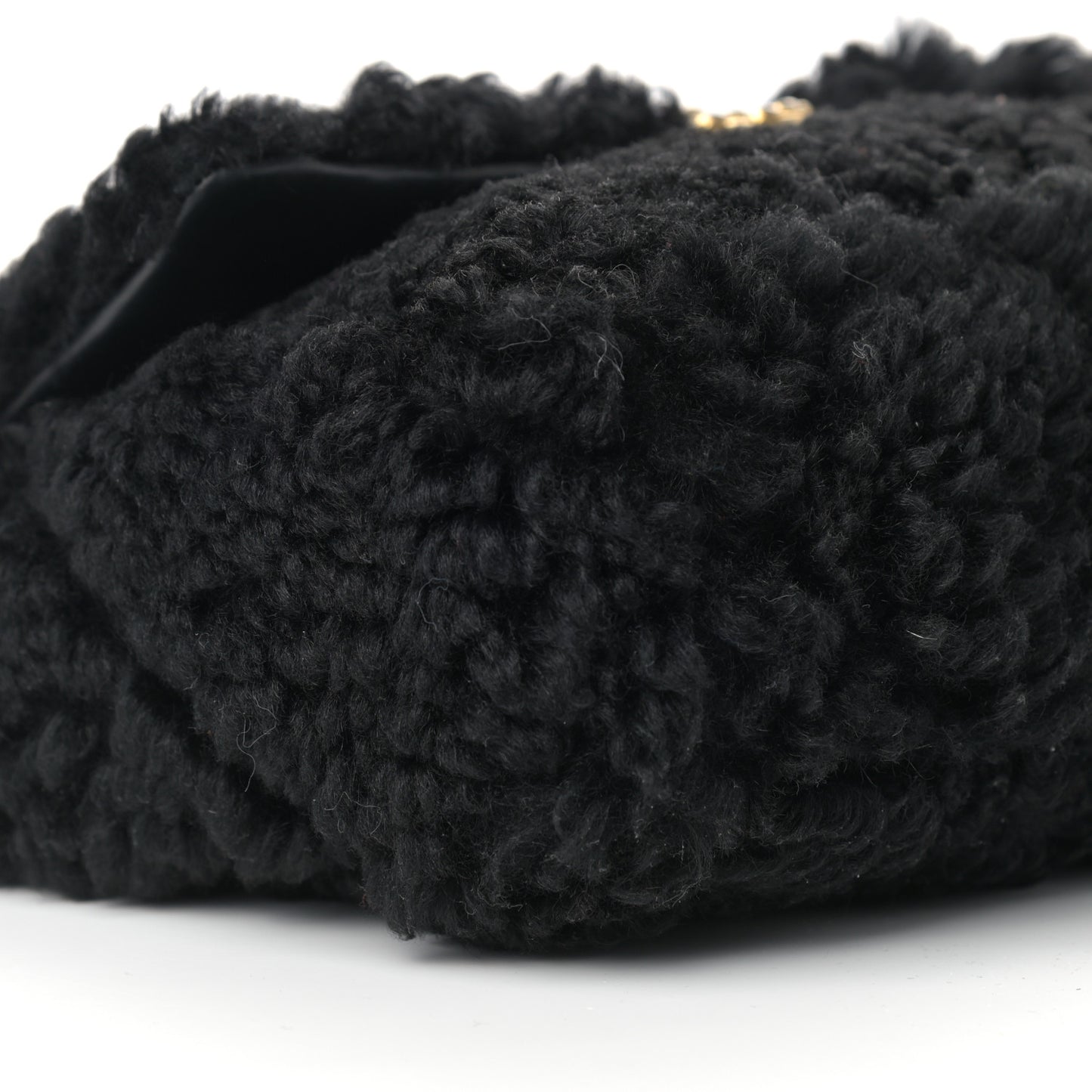 Shearling Sheepskin Large Chanel 19 Flap Black