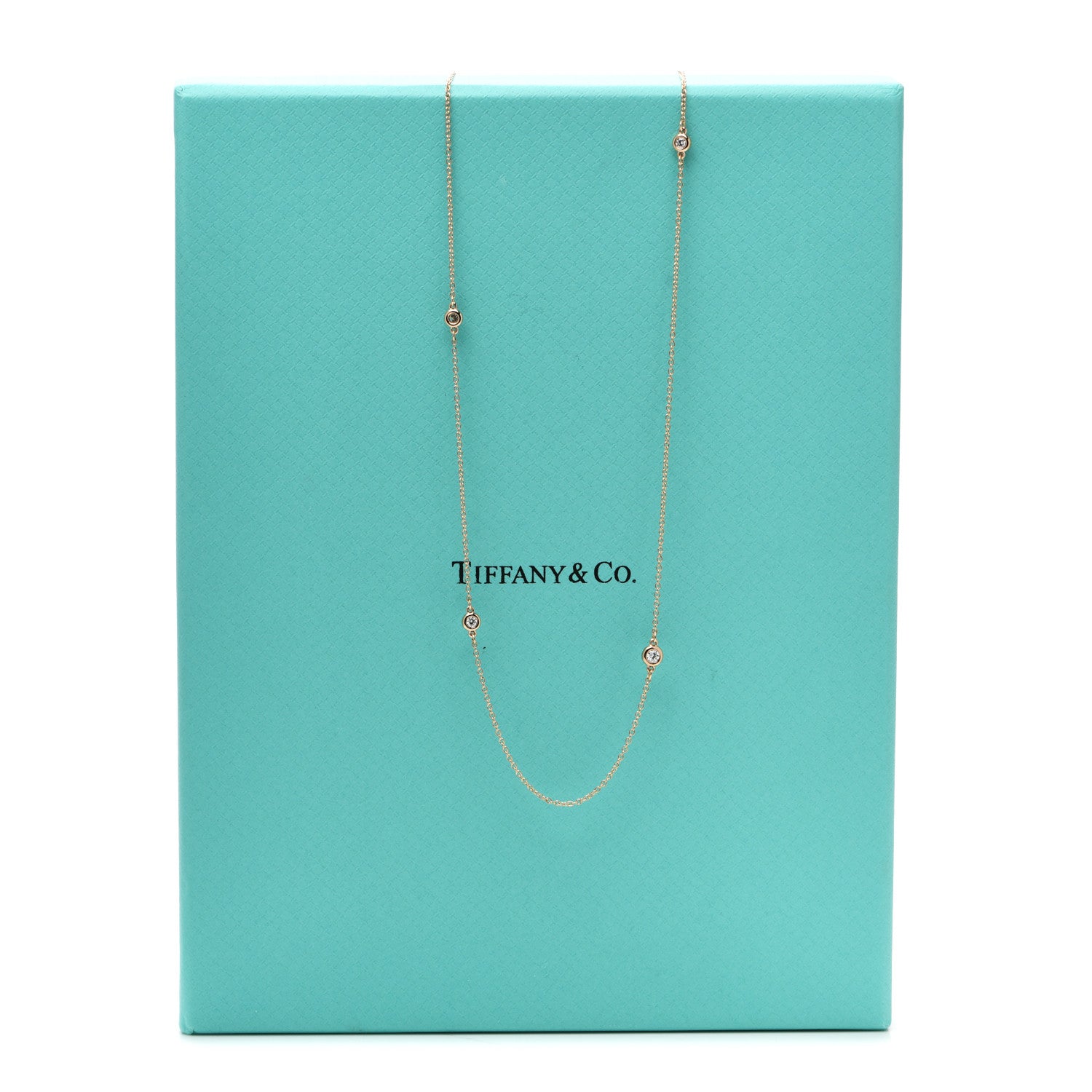 Tiffany 18K Rose Gold Diamond .31ctw Elsa Peretti Diamonds by the Yard Sprinkle Necklace 9 of 9