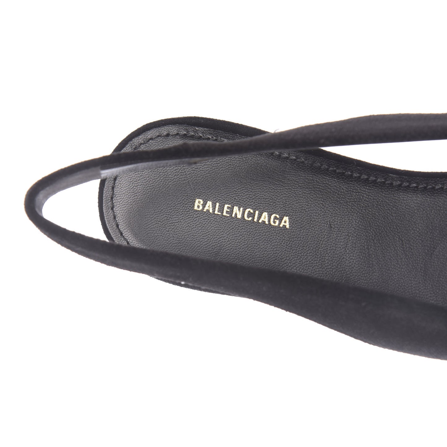 Velvet BB Knife Pointy Toe Slingback Flats 36.5 Black