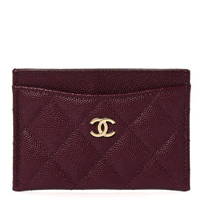 Chanel Caviar Quilted Card Holder Burgundy 1 of 12
