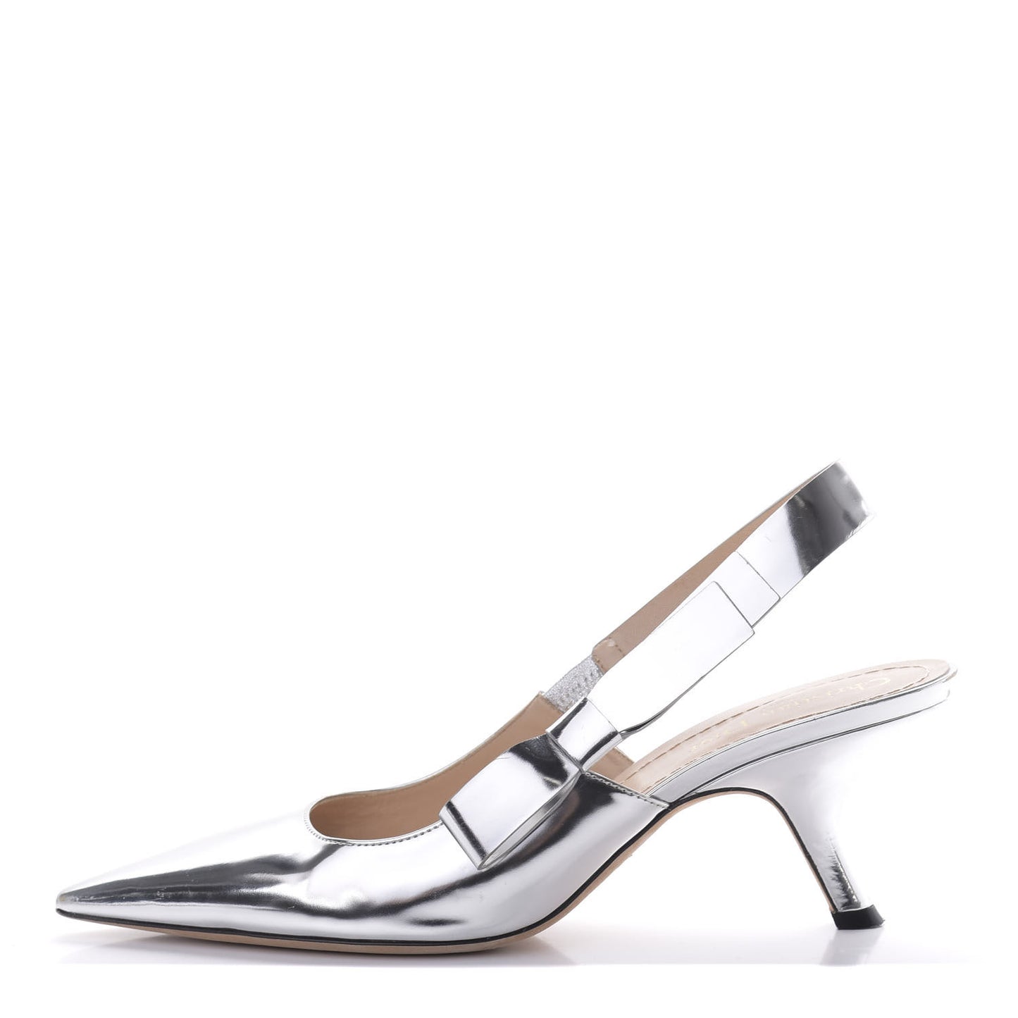 Metallic Calfskin Sweet D Slingback Pumps 40 Silver