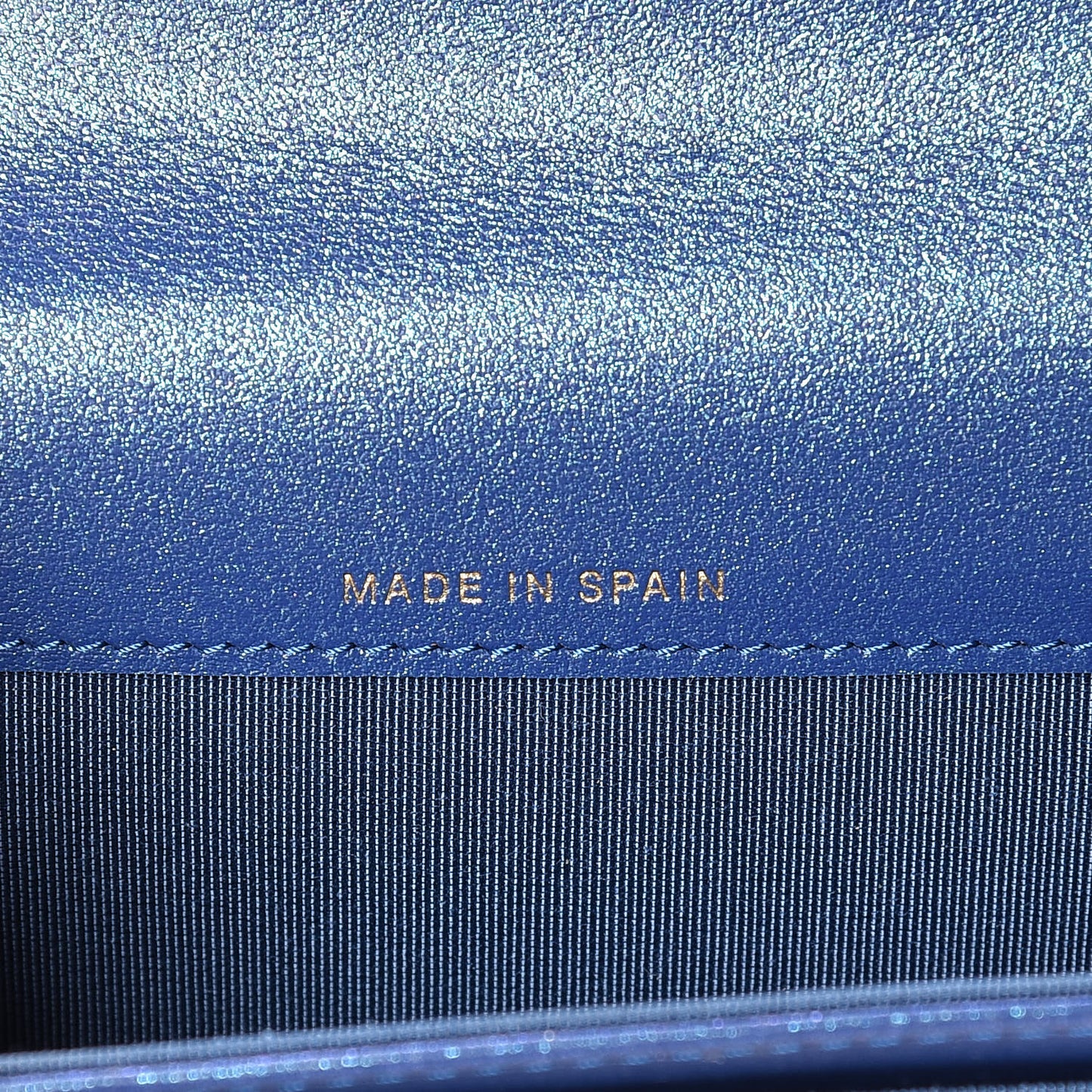 Glittered Aged Calfskin Quilted Reissue Card Holder Dark Blue