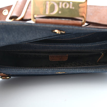 Christian Dior Denim Street Chic Shoulder Bag Blue Brown 5 of 11