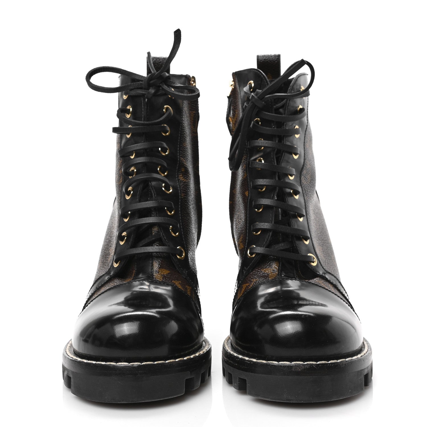 Louis Vuitton Patent Calfskin Monogram Star Trail Ankle Boots 41 Black 2 of 6