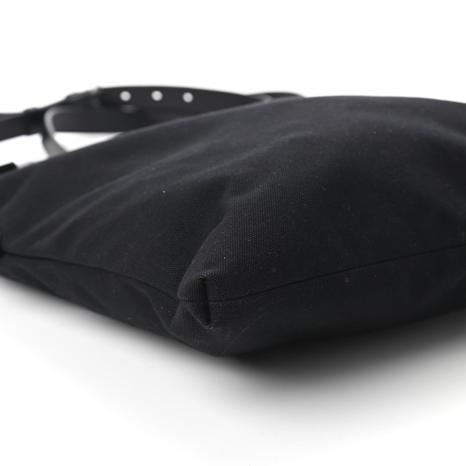 Saint Laurent Canvas Calfskin Belted Flat Messenger Bag Black 6 of 10
