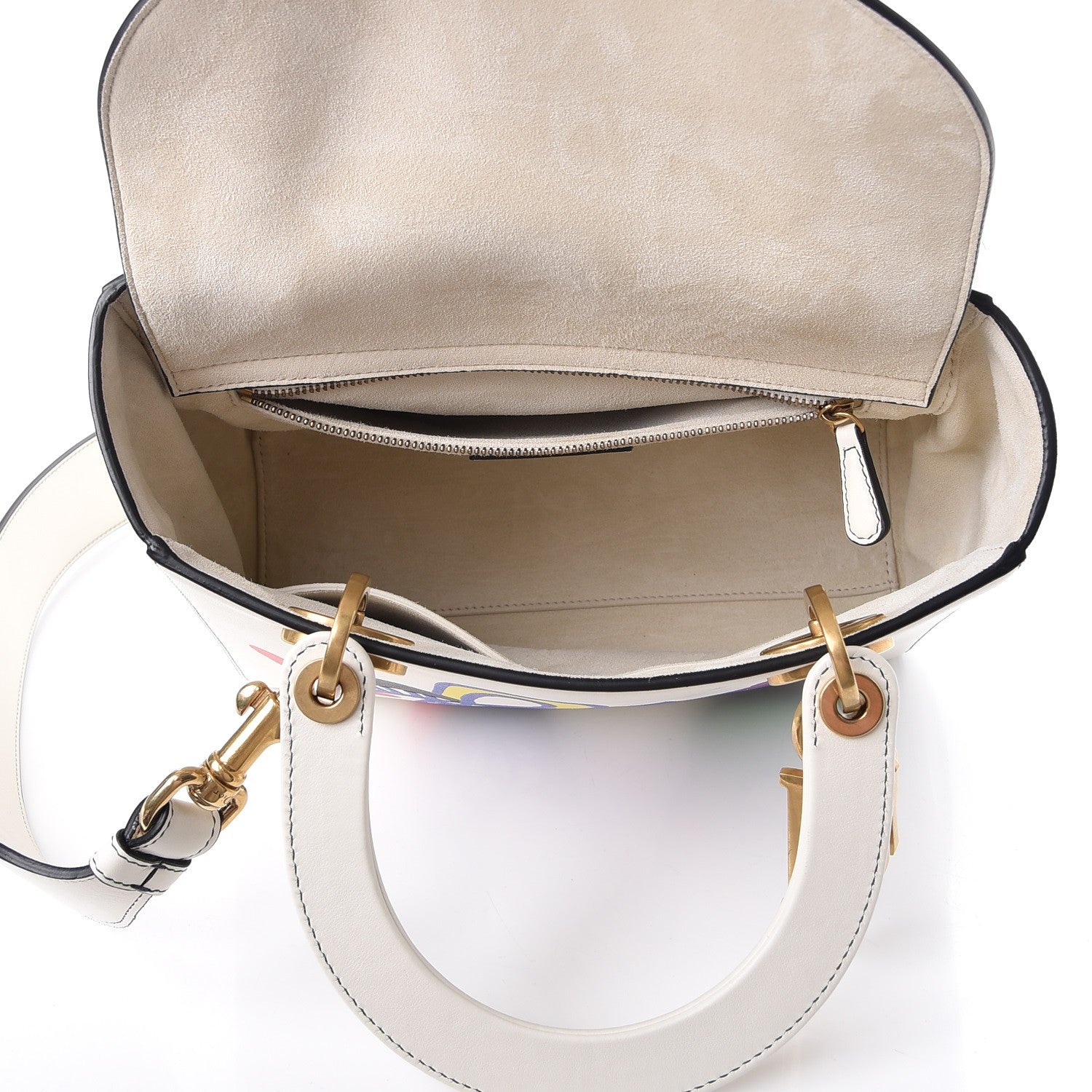 Christian Dior Calfskin Niki De Saint Phalle Love Medium Supple Lady Dior Off White 5 of 8