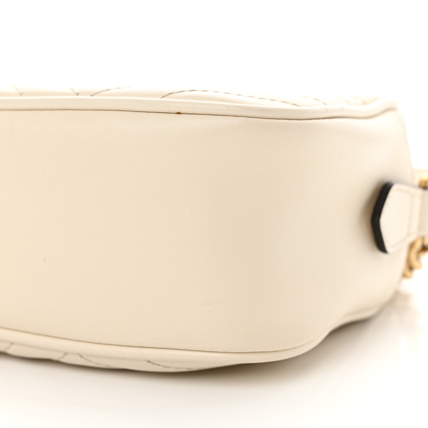Gucci Calfskin Matelasse Small GG Marmont Chain Shoulder Bag White 10 of 12