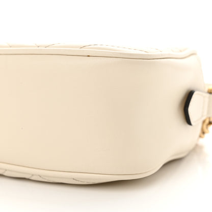 Gucci Calfskin Matelasse Small GG Marmont Chain Shoulder Bag White 10 of 12