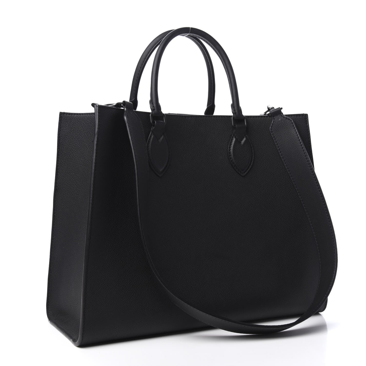 Louis Vuitton Soft Calfskin Lockme Tote MM Black 3 of 10