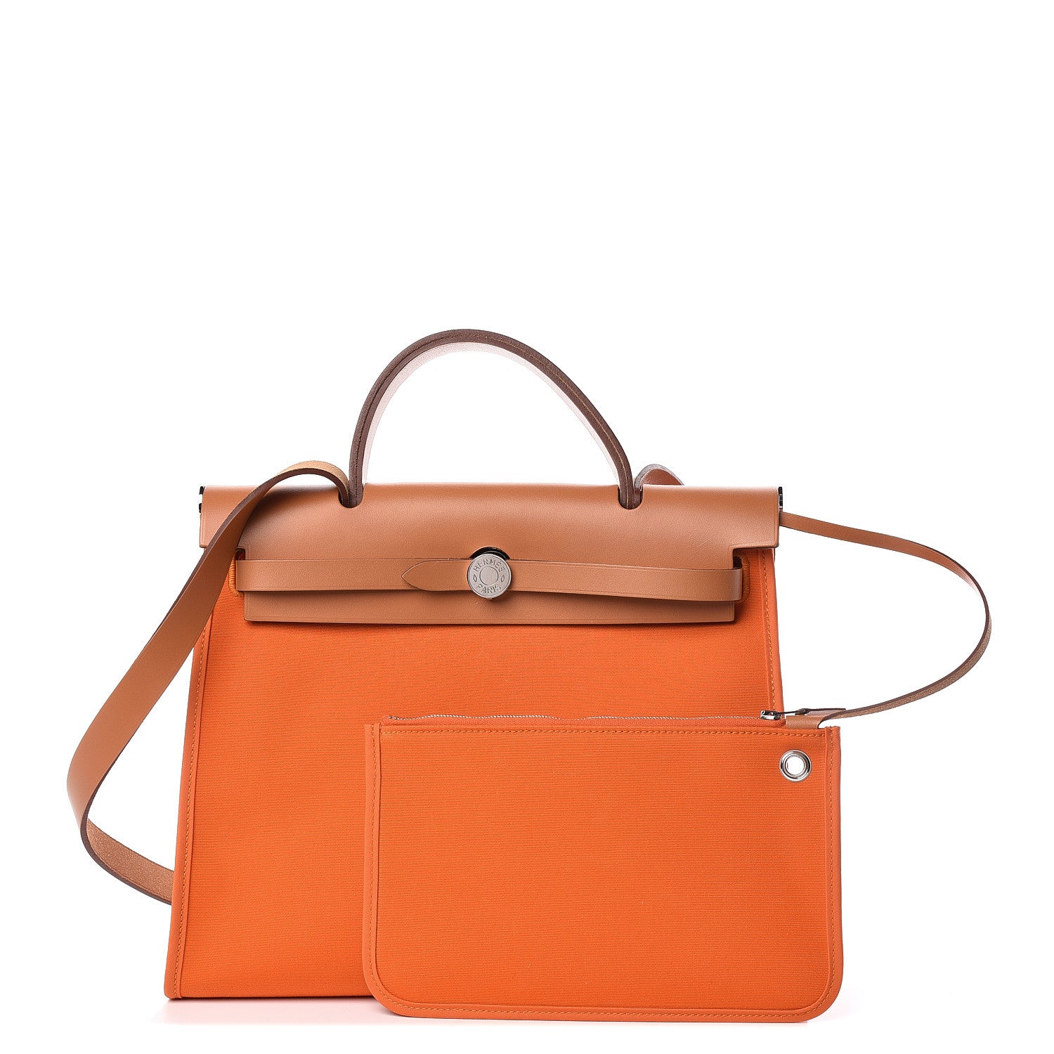 Hermes Vache Hunter Toile Herbag Zip 31 PM Orange 1 of 15
