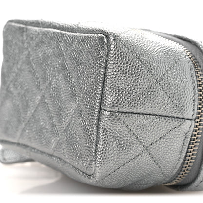 Chanel Metallic Caviar Quilted Mini Top Handle Vanity With Chain Silver 10 of 10