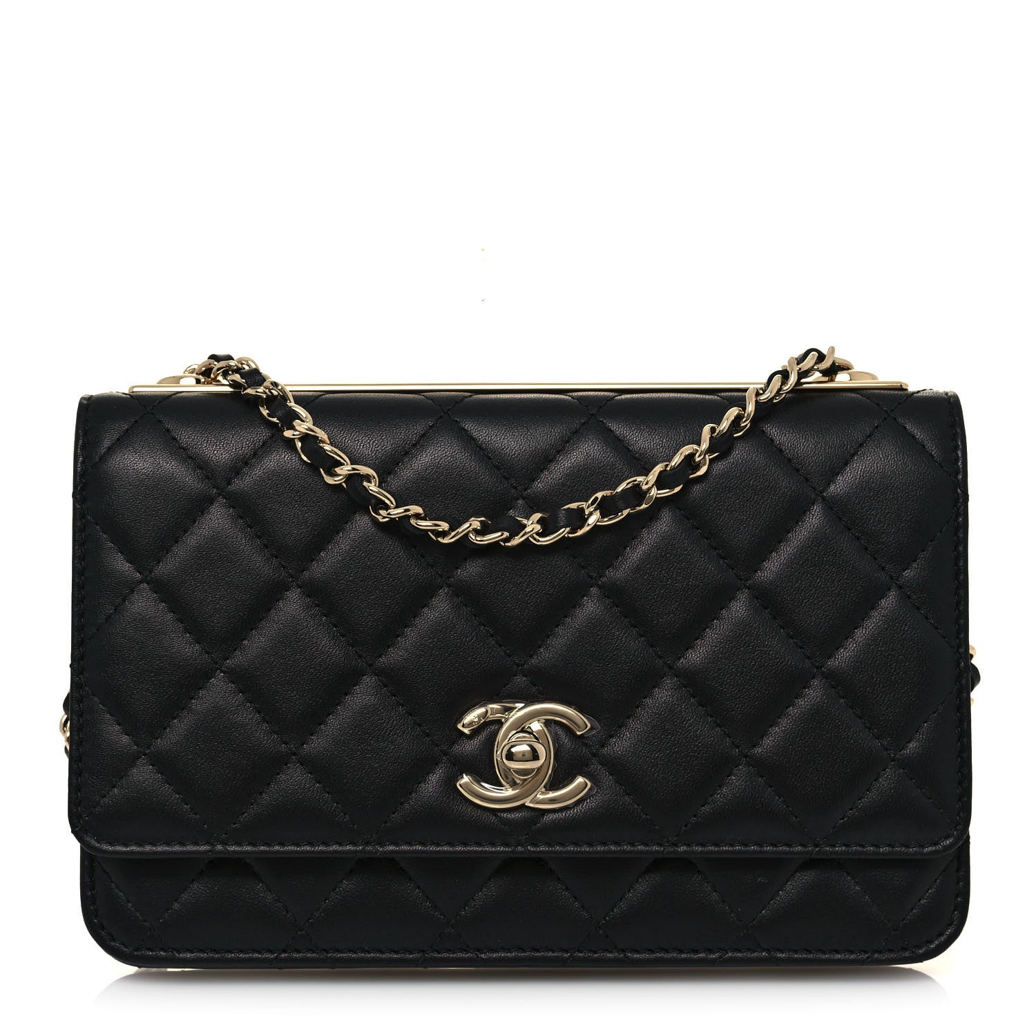 Chanel Lambskin Quilted Trendy CC Wallet On Chain WOC Black 1 of 14