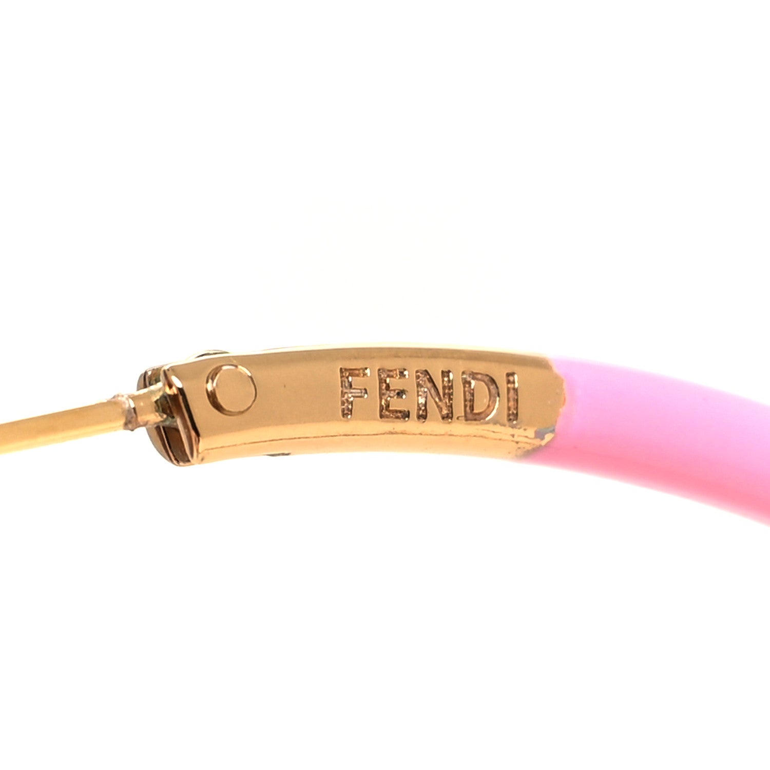 Fendi Metal Enamel Large F is Fendi Hoop Earrings Pink Gold 4 of 5