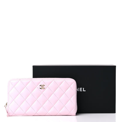 Chanel Caviar Quilted Large Gusset Zip Around Wallet Light Pink 11 of 11