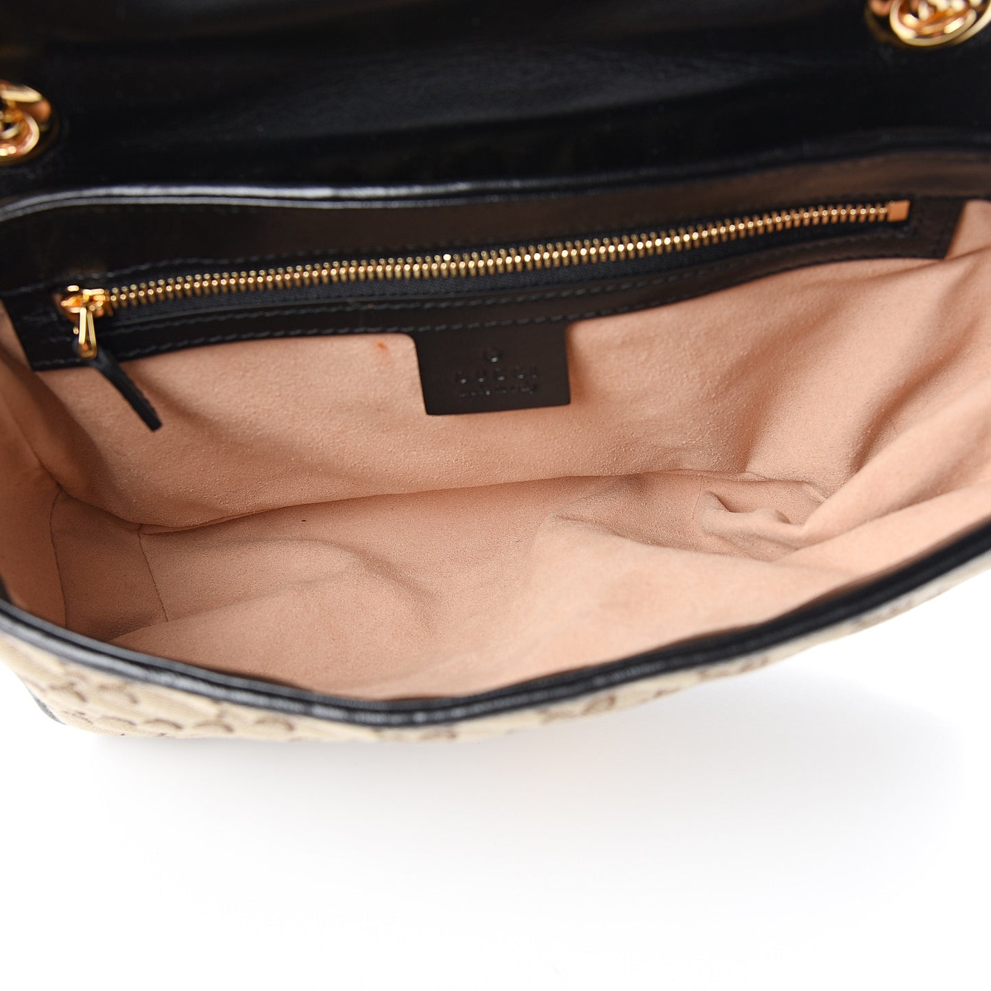 Monogram Matelasse Diagonal Small GG Marmont Shoulder Bag Beige Black