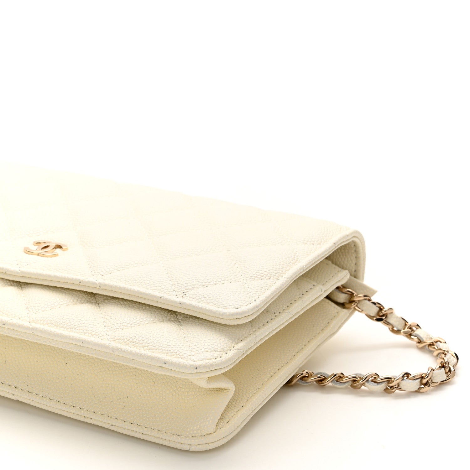 Chanel Caviar Quilted Wallet On Chain WOC White 10 of 11