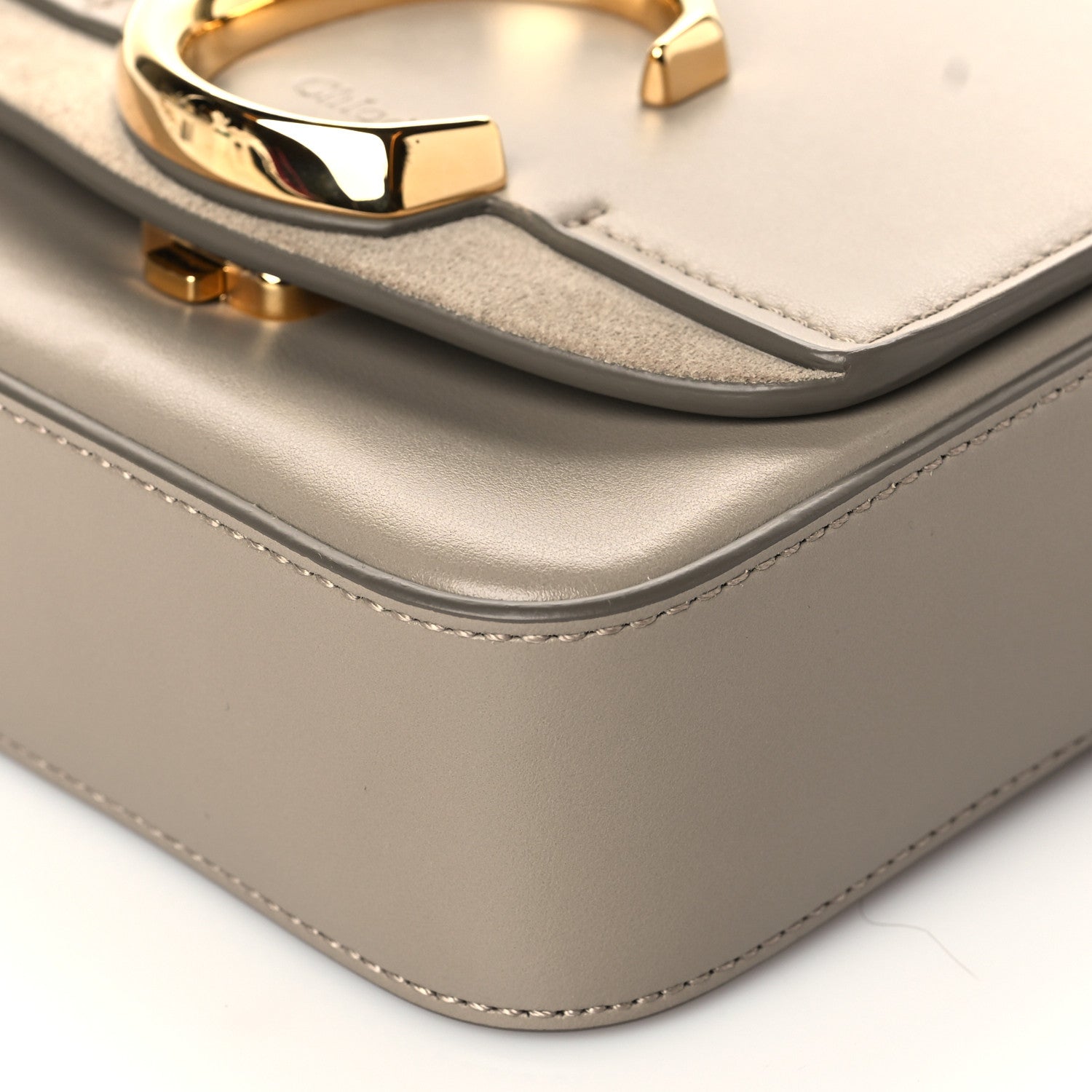 Chloe Shiny Calfskin Suede Mini C Double Carry Motty Grey 11 of 11