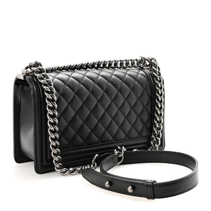 Chanel Caviar Quilted Medium Boy Flap Black 3 of 10