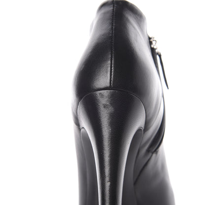 Chanel Lambskin CC Platform Cap Toe Chain Ankle Boots 38.5 Black 11 of 12