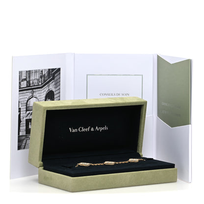 Van Cleef & Arpels 18K Yellow Gold Mother of Pearl 5 Motifs Vintage Alhambra Bracelet 7 of 7