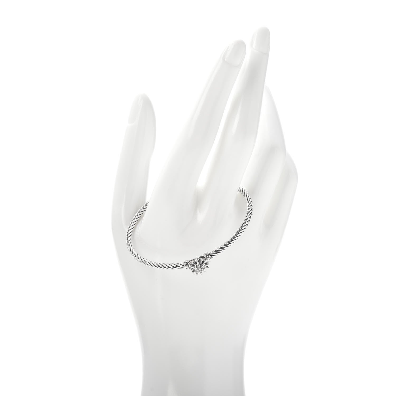 David Yurman Sterling Silver Diamond Starburst Bracelet 2 of 4