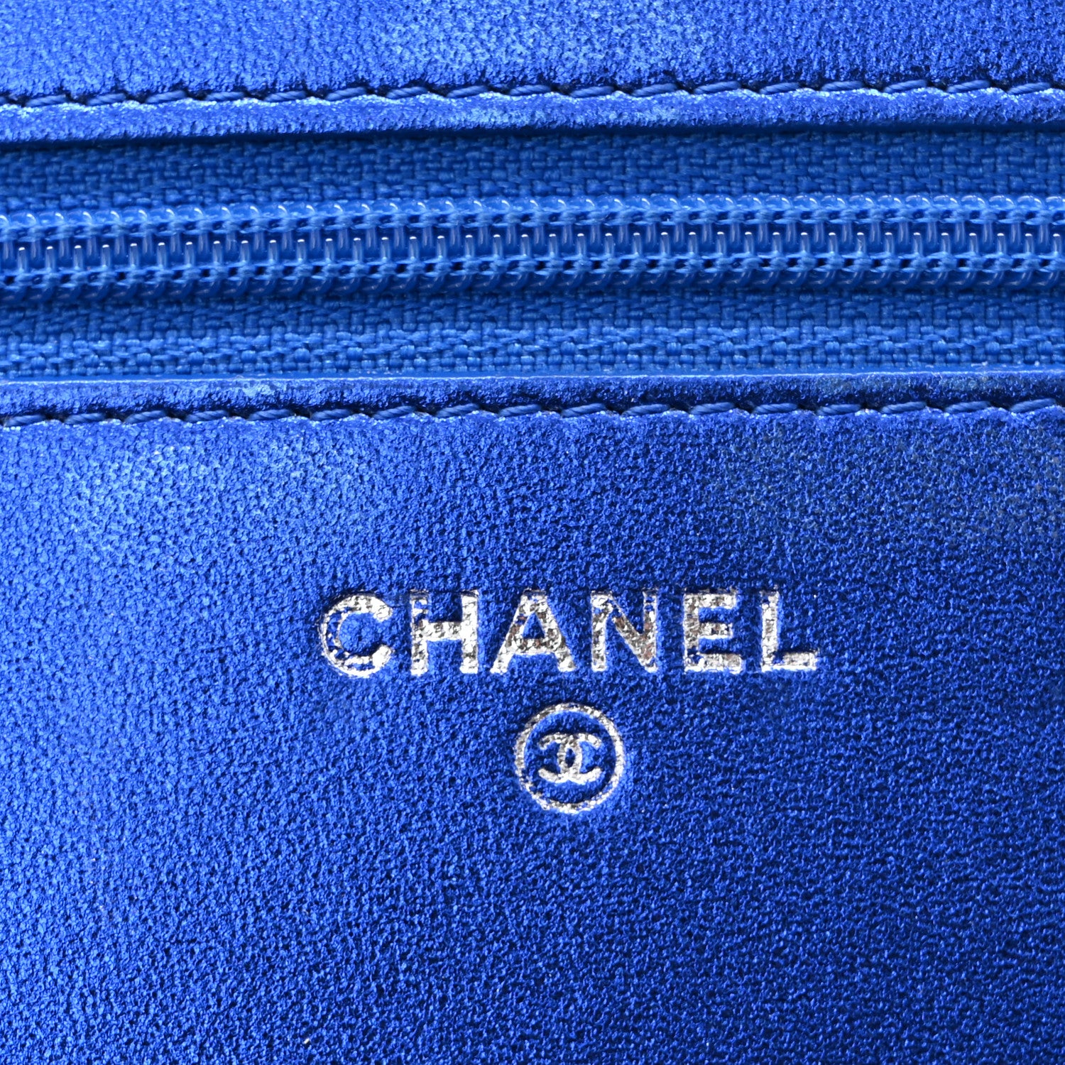 Chanel Metallic Patent Calfskin Quilted Boy Wallet on Chain WOC Blue 6 of 12