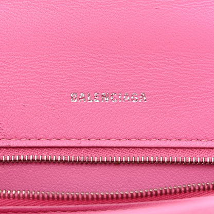 Balenciaga Shiny Calfskin Crocodile Embossed Small Hourglass Top Handle Bag Baby Pink 6 of 13