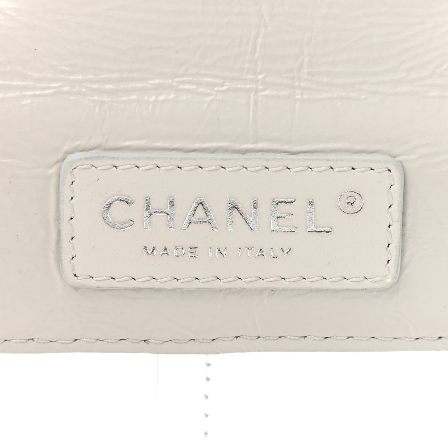 Crumpled Calfskin PVC Quilted Backpack White