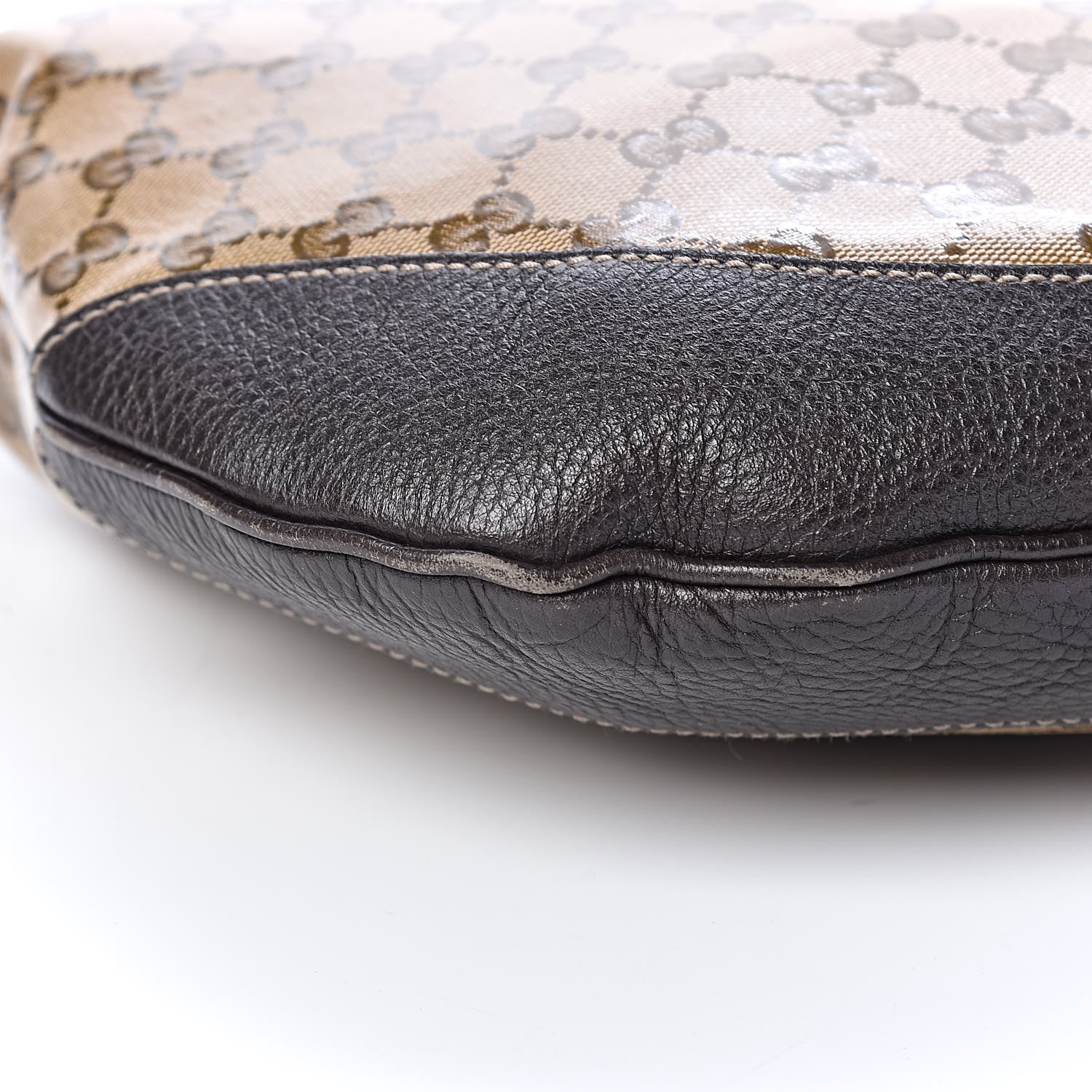 Gucci Crystal Monogram Medium Half Moon Hobo Dark Brown 10 of 11