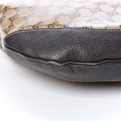 Gucci Crystal Monogram Medium Half Moon Hobo Dark Brown 10 of 11