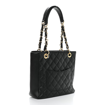 Chanel Caviar Quilted Petit Shopping Tote PST Black 3 of 9