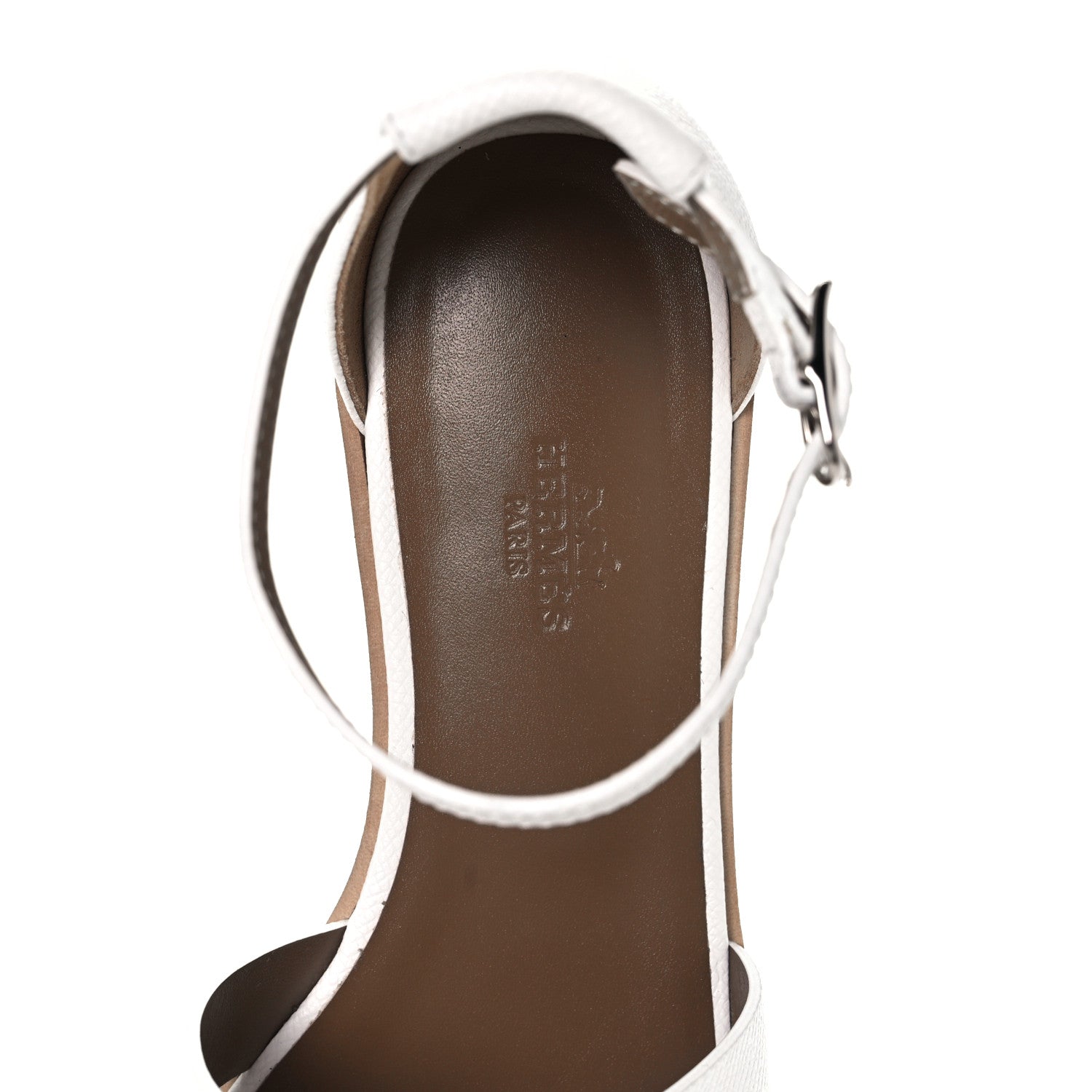 Hermes Epsom Santorini Sandals 37.5 White 7 of 9