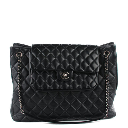 Chanel Calfskin Quilted Flap Tote Black 1 of 8