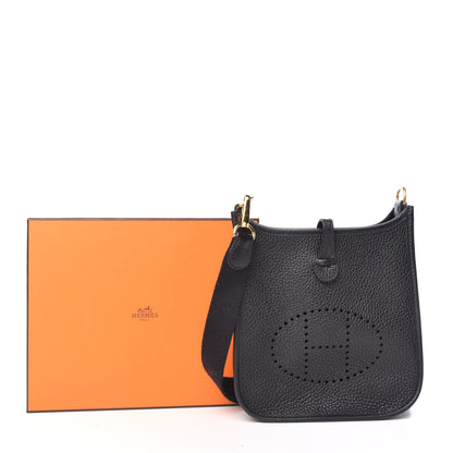 Hermes Taurillon Clemence Evelyne TPM Black 11 of 11