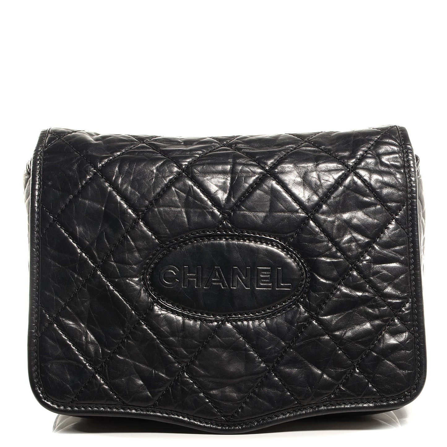 Aged Calfskin Vintage Ligne Messenger Flap Black