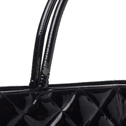 Chanel Patent Quilted Medallion Tote Bag Black 10 of 12